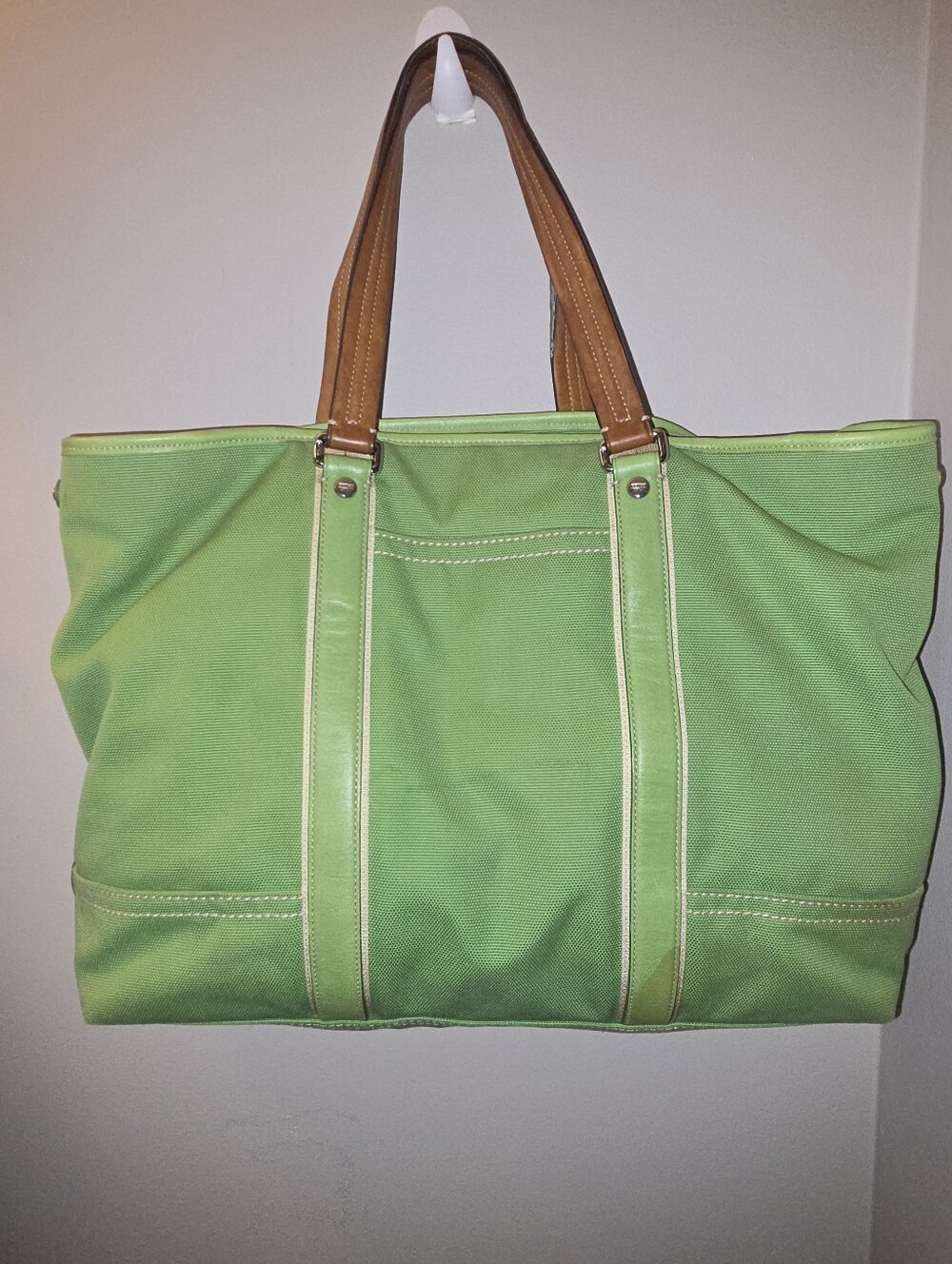 Vintage Coach Large Canvas Leather Carryall Y2K